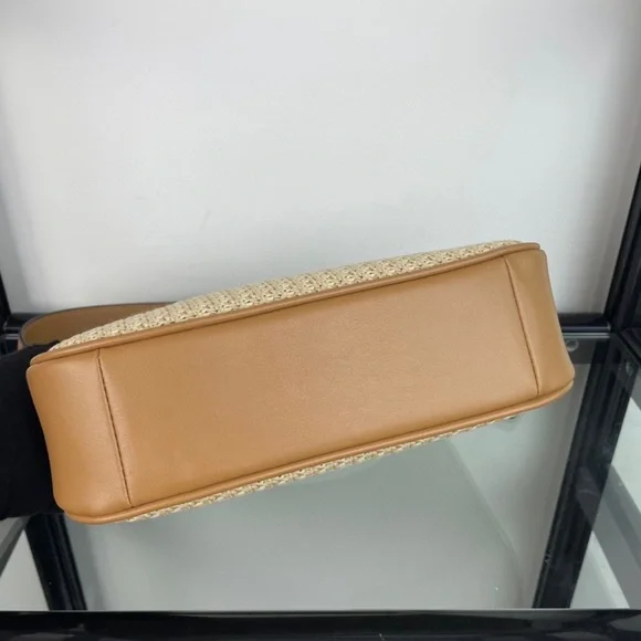 🌿Coach Teri Straw/Leather Latte - 2Way Crossbody - Picture 7 of 9